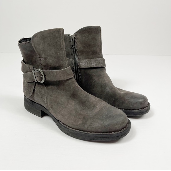 Born Leather Ankle Buckle Grey‎ Bootie 6.5 - Picture 1 of 9